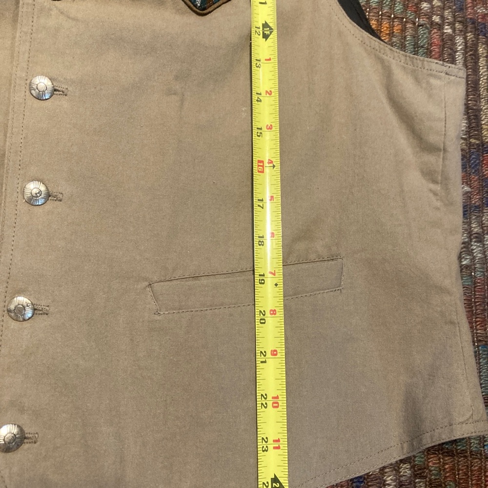 Vintage Pendelton Vest Blanket cotton native american aztec khaki western - Picture 10 of 12